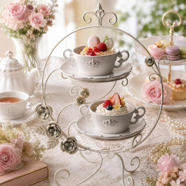 限定ミントンケーキスタンド二段新品未使用箱入りアフタヌーンティー薔薇オススメ美品 プレートスタンド 2段 ケーキスタンド アフタヌーンティースタンド 2