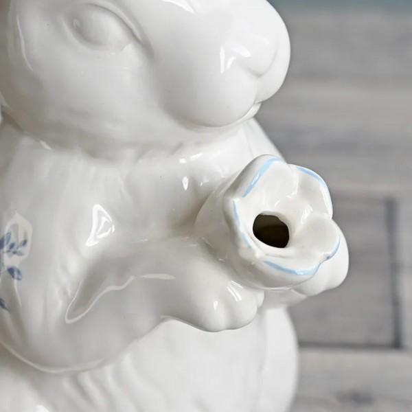 花瓶 ラビット ピッチャー 陶器 フラワーベース うさぎ 可愛い 花柄