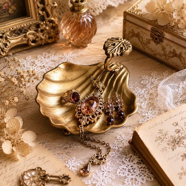 高級　フレンチスタイル　アクセサリー　トレ　ホワイト SALE30%OFF) アクセサリートレイ ジュエリートレイ シェル型 小物入れ