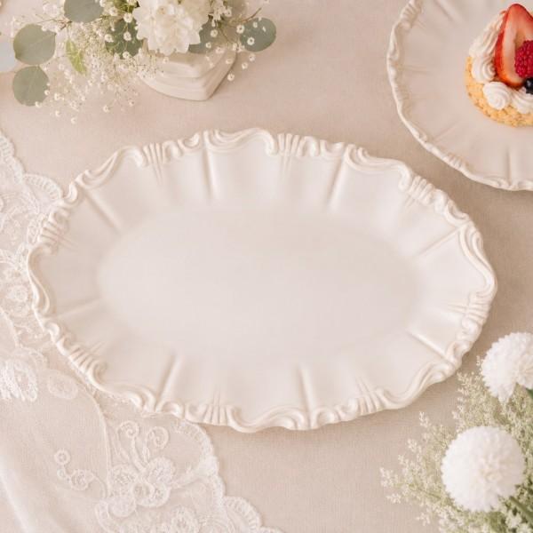 洋食器 食器 かわいい 大皿 楕円 オーバルプレート ディナープレート