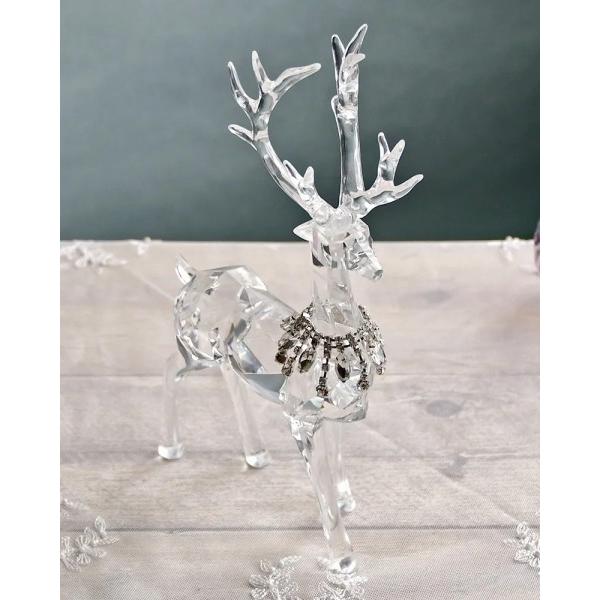 クリスマス 置物 トナカイ オブジェ アクリルディア ジュエル
