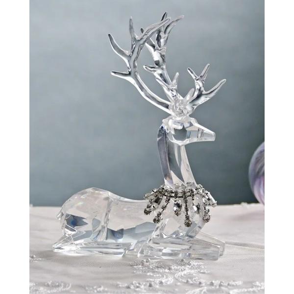 クリスマス 置物 トナカイ オブジェ アクリルディア ジュエル