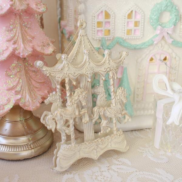木馬　シャビーシック　メリーゴーランド オーナメント 木馬 シャビーシック メリーゴーランド オーナメント