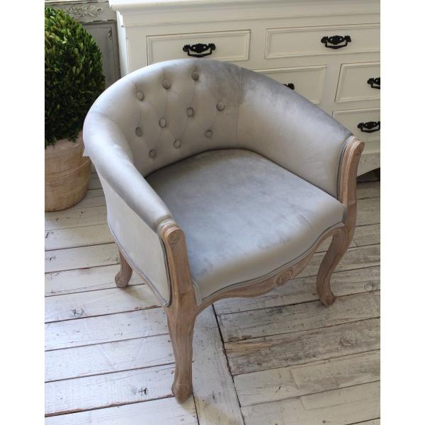 アームソファ ベロア グレー フランス 家具 アームチェア マチルドエム