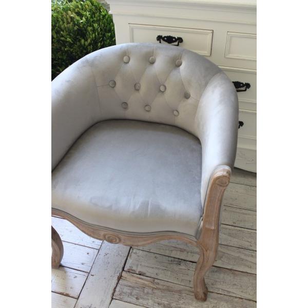 アームソファ ベロア グレー フランス 家具 アームチェア マチルドエム