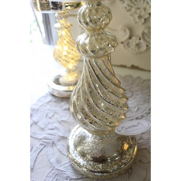 フランスアンティーク マーキュリーグラス キャンドルホルダー 燭台