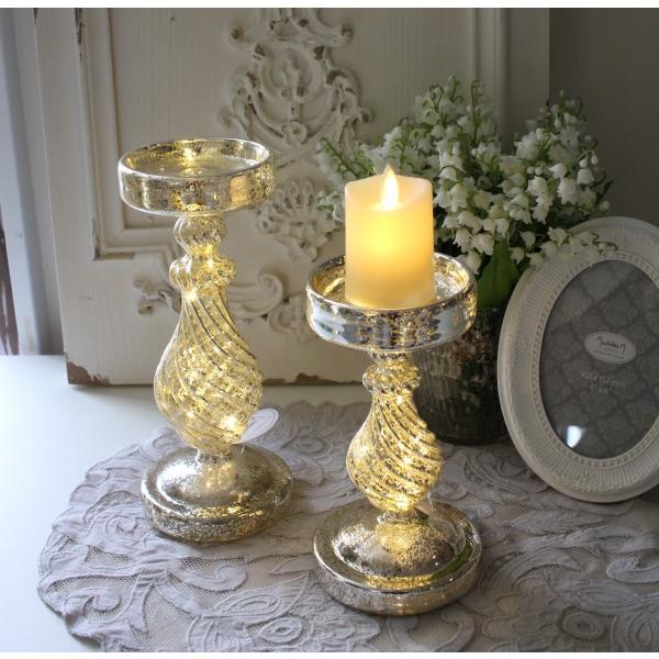 キャンドルホルダー LED マチルドエム フランス ガラス&LED トール