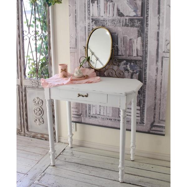 ドレッサー アンティーク調 ミラー付き ホワイト フランス 輸入家具