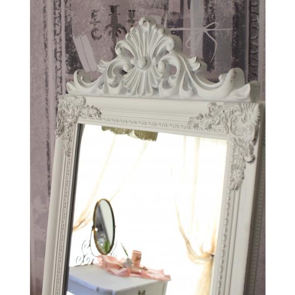 スタンドミラー 姿見ミラー 姿見 全身鏡 アンティーク調 ホワイト 大型