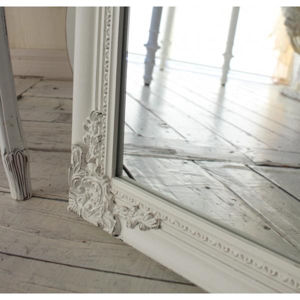 スタンドミラー 姿見ミラー 姿見 全身鏡 アンティーク調 ホワイト 大型