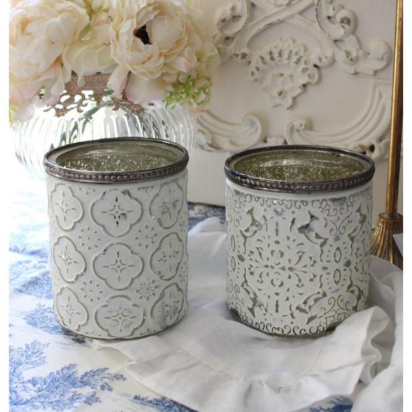 キャンドルホルダー ガラス ホワイト フラワーベース マチルドエム