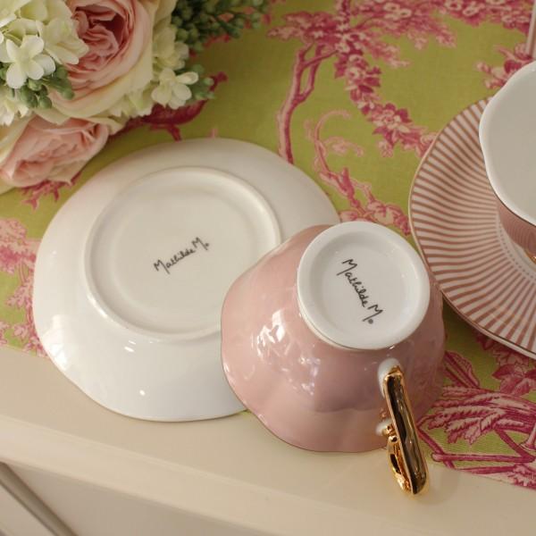 カップ＆ソーサー ピンク 可愛い ティーカップ 2客セット