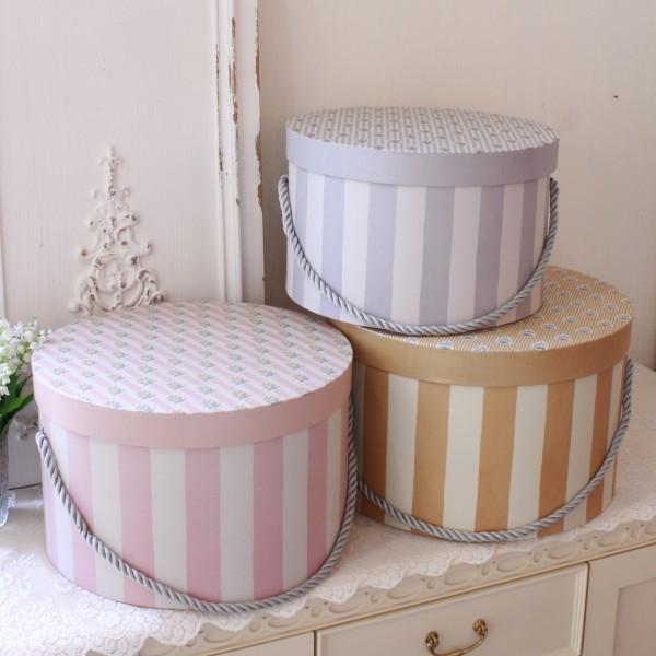 ハットBOX風オブジェ2個set(White) ハンドメイド雑貨