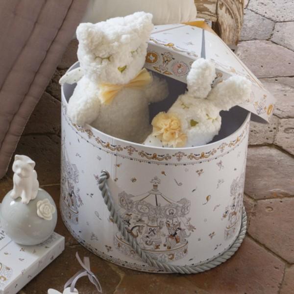 ハットBOX風オブジェ2個set(White) ハンドメイド雑貨