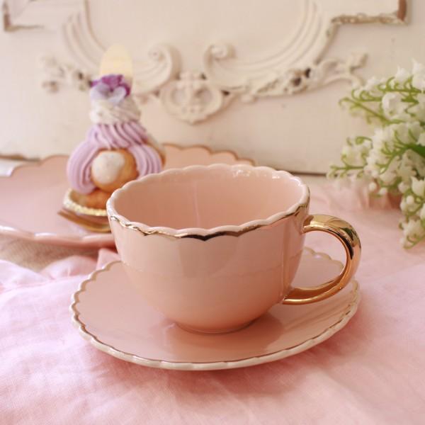カップ＆ソーサー ピンク ティーカップ 磁器 可愛い マチルドエム