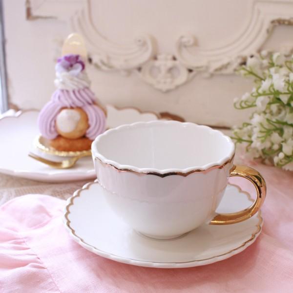カップ＆ソーサー ホワイト ティーカップ 磁器 マチルドエム