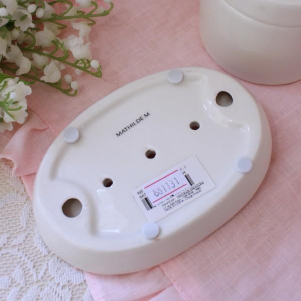 ソープトレイ 陶器 ソープディッシュ ホワイト マチルドM フランス