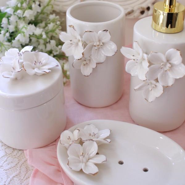 ソープトレイ 陶器 ソープディッシュ ホワイト マチルドM フランス