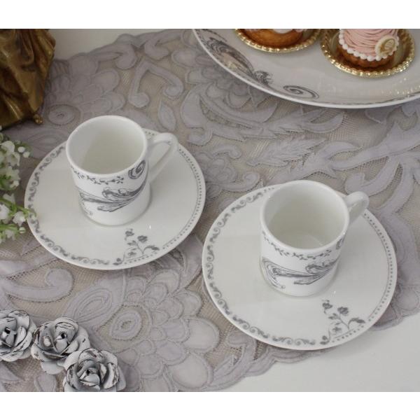 パリスロイヤル Paris  デミタスカップ＆ソーサー&プレート 花柄 全2種類】デミタス カップ＆ソーサー 結び花詰 / 藤木美里 かぶらきで