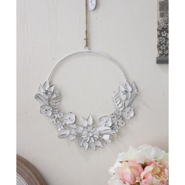 トム アイアンウォールデコ Lサイズx3 ホワイトアンティークシャビー壁