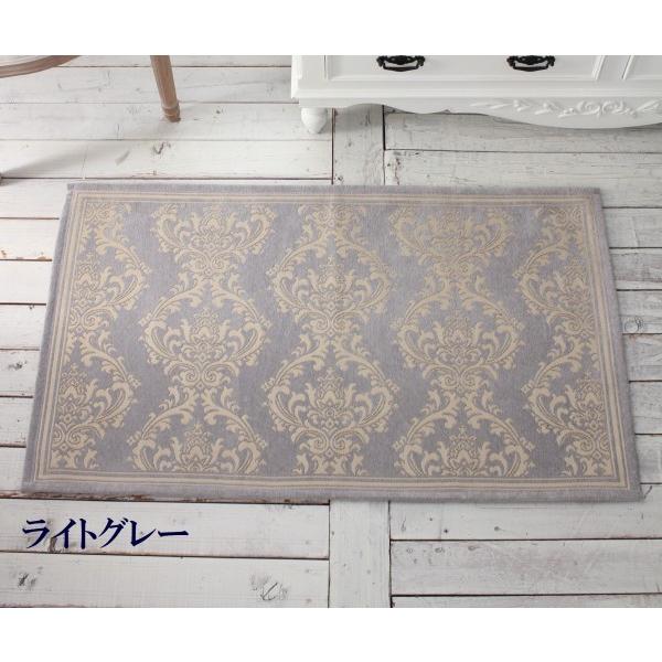 玄関マット 室内用 ラグマット ダマスク柄 フロアマット 70×120 ラグ