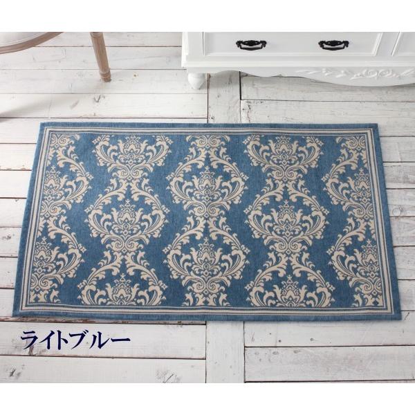 玄関マット 室内用 ラグマット ダマスク柄 フロアマット 70×120