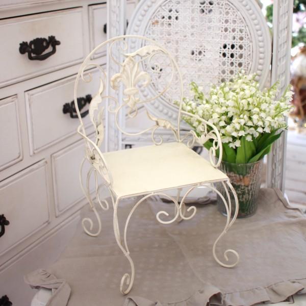 アイアン製 花台 チェア ホワイト 飾り台 置物 オブジェ (862