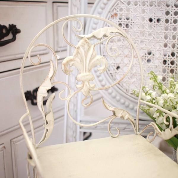 アイアン製 花台 チェア ホワイト 飾り台 置物 オブジェ (862