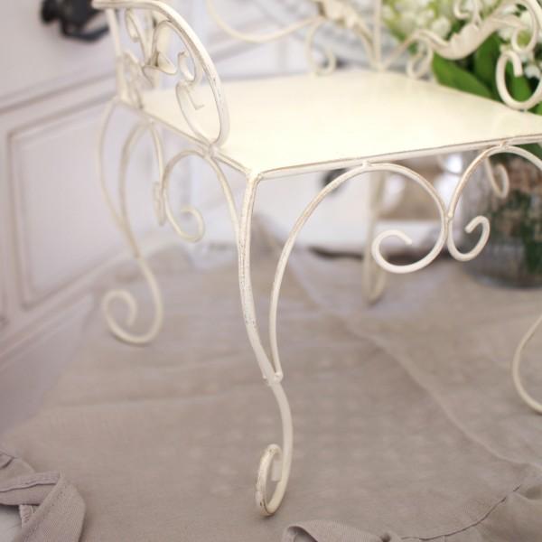 アイアン製 花台 チェア ホワイト 飾り台 置物 オブジェ (862