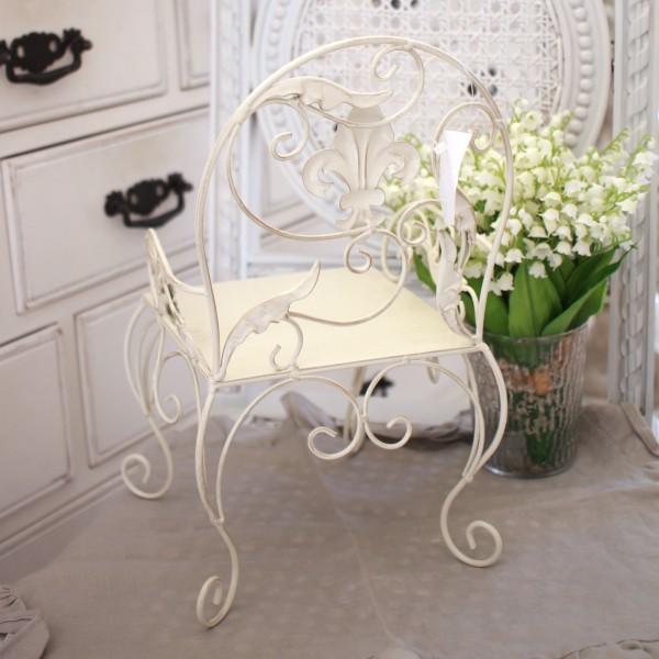 アイアン製 花台 チェア ホワイト 飾り台 置物 オブジェ (862
