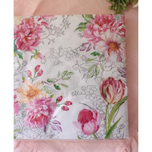 ペーパーナプキン ドイツ製 33cm角 紙ナプキン 花柄 薔薇 ローズ