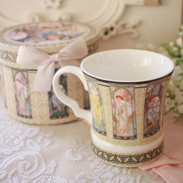 マグカップ ギフトボックス入り ニューボーンチャイナ 電子レンジ対応 ロイヤルアーデン マグ エンジェル ブグロー ファーストキス ミュシャ 時の流れ クリムト |  | 11