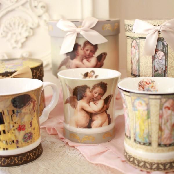 マグカップ ギフトボックス入り ニューボーンチャイナ 電子レンジ対応 ロイヤルアーデン マグ エンジェル ブグロー ファーストキス ミュシャ 時の流れ クリムト |  | 02