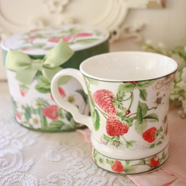 マグカップ ギフトボックス入り ニューボーンチャイナ 電子レンジ対応 ロイヤルアーデン マグ ローズ バラ いちご ストロベリー チューリップ フラワー 花柄 陶 |  | 03
