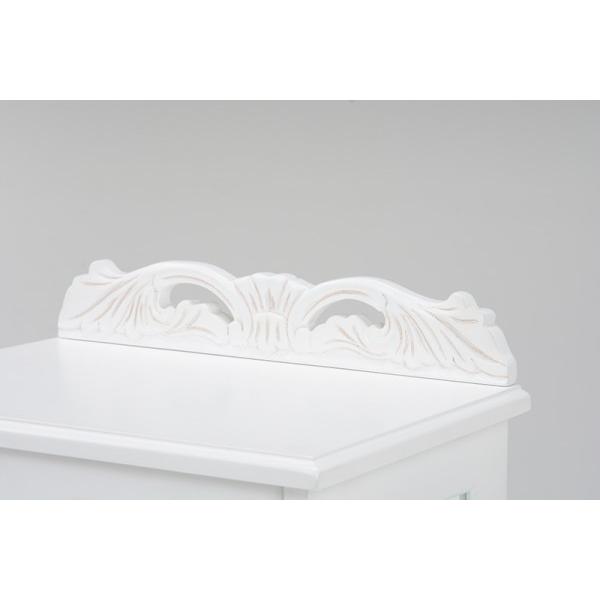 ガラスキャビネット ガラスケース キュリオ 猫脚 ホワイト ロココ調