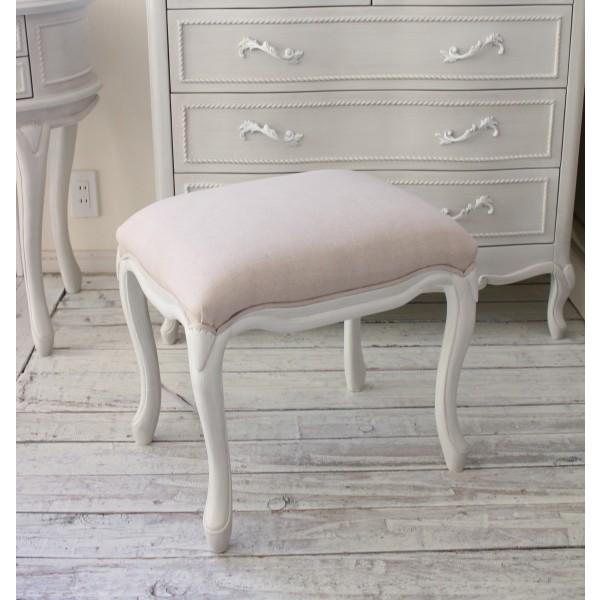 スツール 猫脚 アンティーク調 可愛い 洋風 ヨーロピアン 白家具