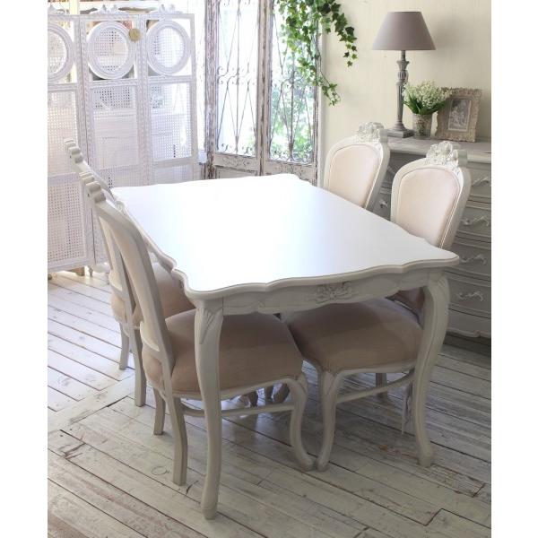 ダイニングテーブル 4人掛け アンティーク調 フレンチカントリー 4人