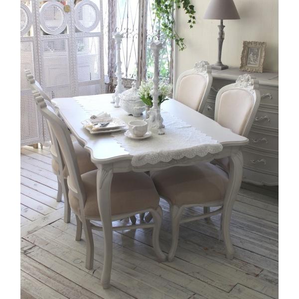 ダイニングテーブル 4人掛け アンティーク調 フレンチカントリー 4人