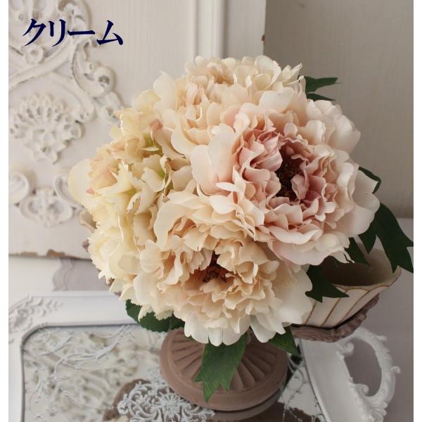 ✿アンティークアイボリーピオニーのブーケ （造花）新品未使用品