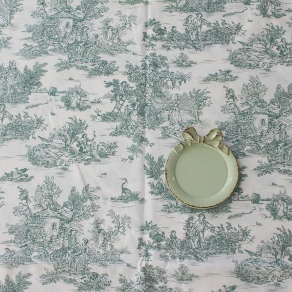 トワルドジュイ 田園 フランス 生地 輸入生地 ジュイ（オフホワイト  