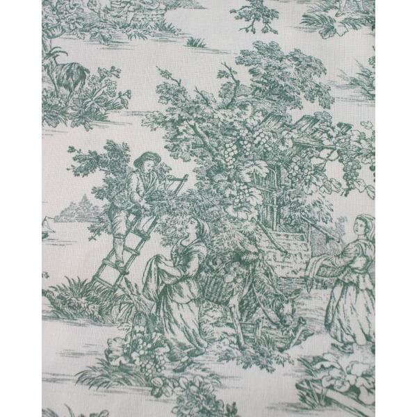 トワルドジュイ 田園 フランス 生地 輸入生地 ジュイ（オフホワイト