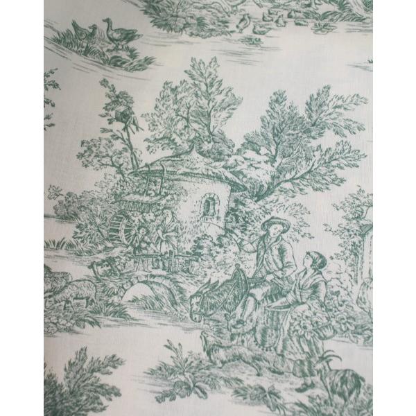 トワルドジュイ 田園 フランス 生地 輸入生地 ジュイ（オフホワイト