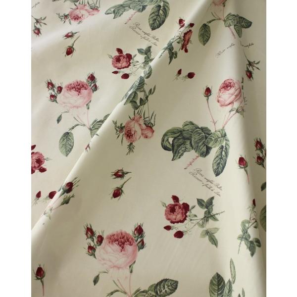 ルドゥーテ 生地 薔薇柄 大柄 ローズ バラ カーテン生地 ファブリック