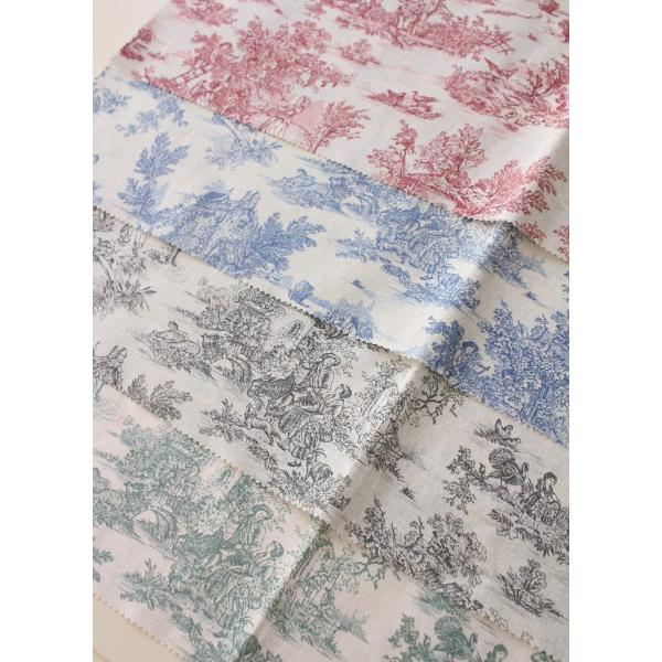 トワルドジュイ フランス製 カット生地 4色セット グレージュ 田園