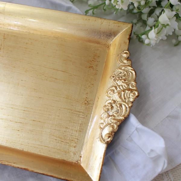 シャビー レクトトレー トレイ ゴールド トレー 長方形 プレート