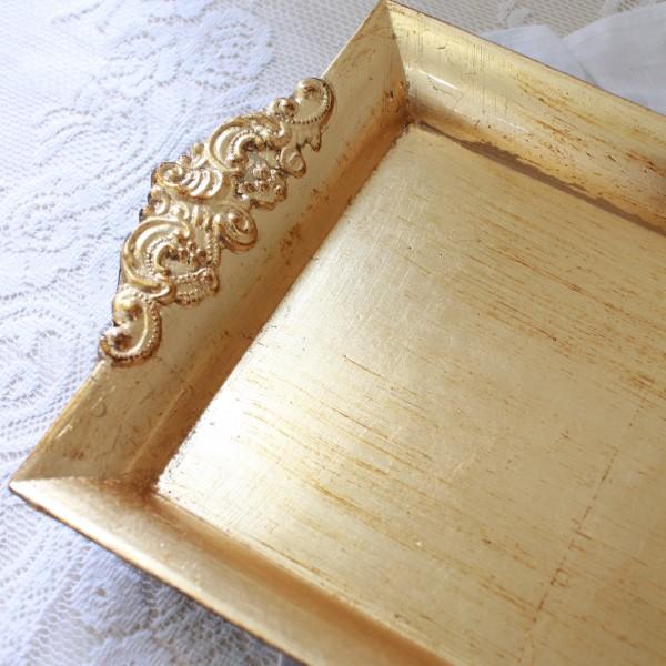 シャビー レクトトレー トレイ ゴールド トレー 長方形 プレート
