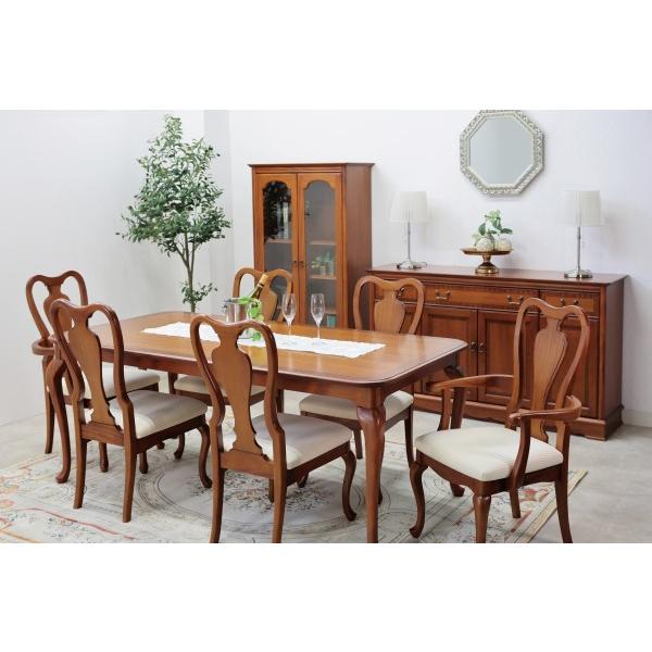 ダイニングチェア 2脚セット ブラウン チェア 2脚 猫脚 マホガニー