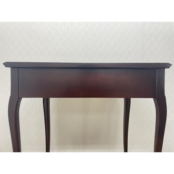 コンソール リビングデスク 猫脚 ブラウン 引き出し マホガニー 75