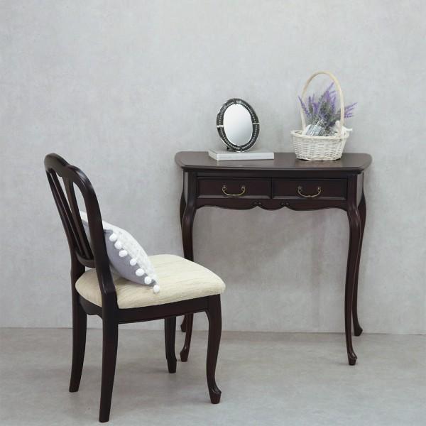 コンソール リビングデスク 猫脚 ブラウン 引き出し マホガニー 75