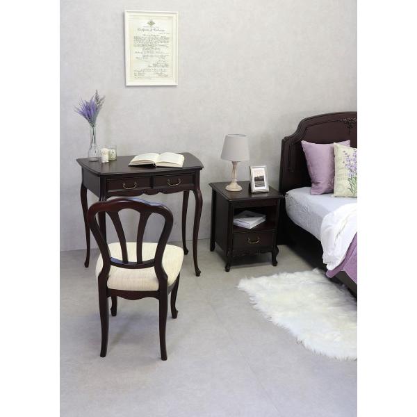 コンソール リビングデスク 猫脚 ブラウン 引き出し マホガニー 75